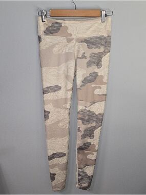 JoyLab Pants Women's Size Small Beige Grey Neutral Marble‎ Print Leggings Active